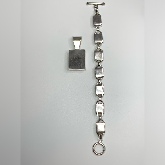 Silpada RARE Sterling Silver Red Jasper Pendant & Matching Jasper Bracelet SET - Picture 10 of 16